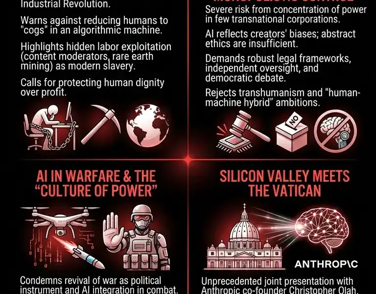 Infografica: Vatican Encyclical Addresses AI Ethics and Labor Exploitation