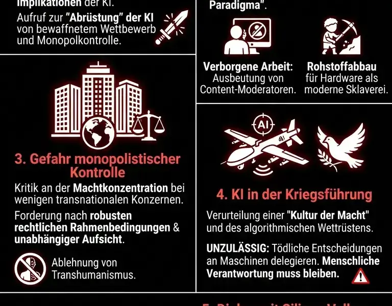 Infografica: Vatikan-Enzyklika befasst sich mit KI-Ethik und der Ausbeutung von Arbeitskr&auml;ften