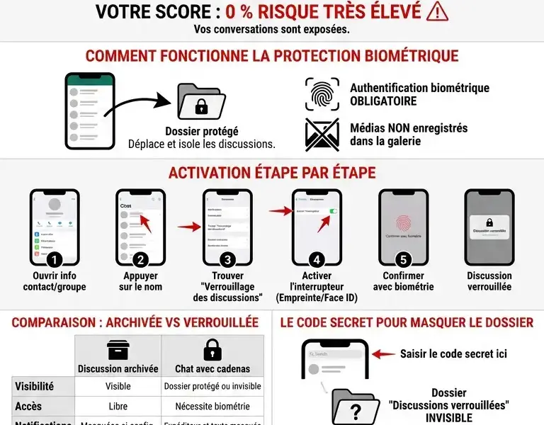 Infografica: Verrouillage des discussions WhatsApp : le guide ultime pour masquer vos conversations