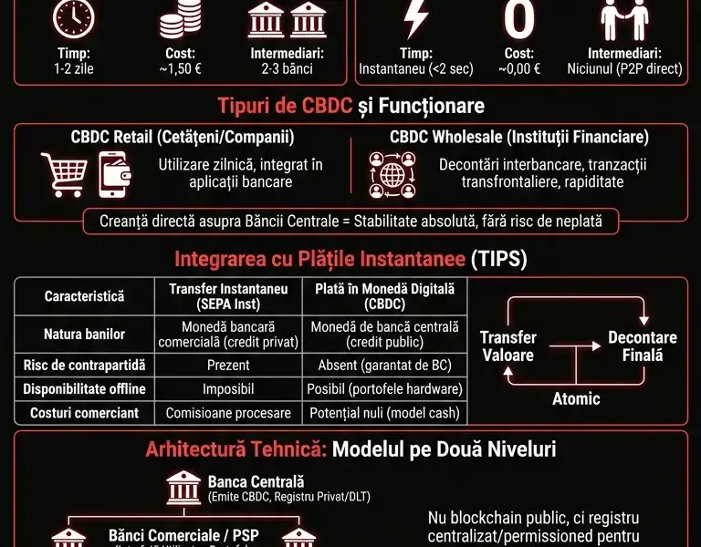 Infografica: Viitorul plăților: Monedele digitale (CBDC) și evoluția plăților instantanee