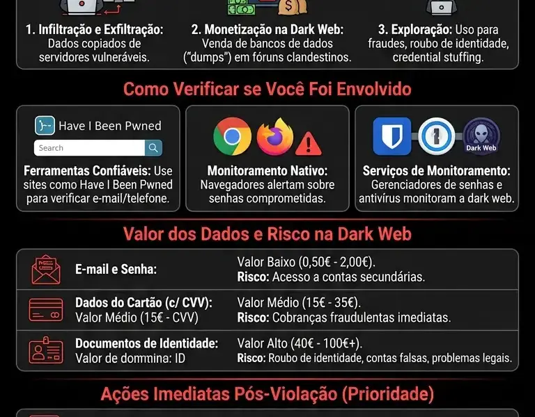 Infografica: Viola&ccedil;&atilde;o de Dados: O que Acontece com Seus Dados e Como Verificar se Voc&ecirc; Foi Afetado