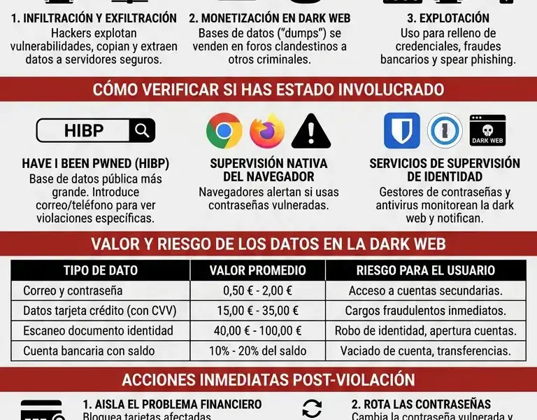 Infografica: Violaci&oacute;n de datos: &iquest;Qu&eacute; sucede con tus datos y c&oacute;mo verificar si te has visto afectado?
