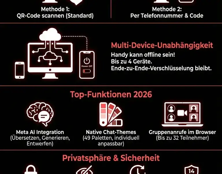 Infografica: WhatsApp Web am PC nutzen: Schritt-f&uuml;r-Schritt-Anleitung 2026