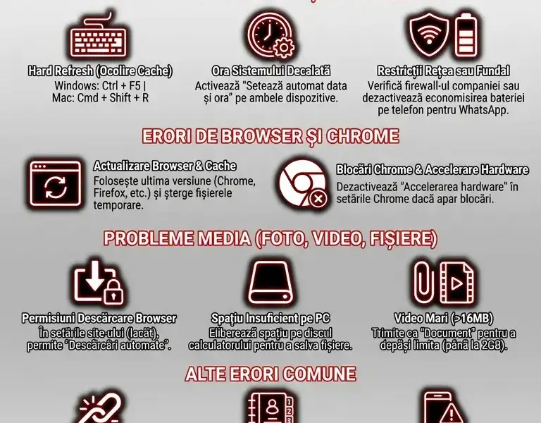 Infografica: WhatsApp Web nu funcționează sau se deconectează? Ghidul definitiv de depanare
