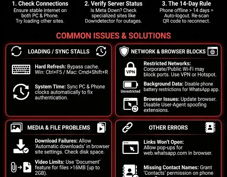 Infografica: WhatsApp Web not working or disconnecting? The ultimate troubleshooting guide