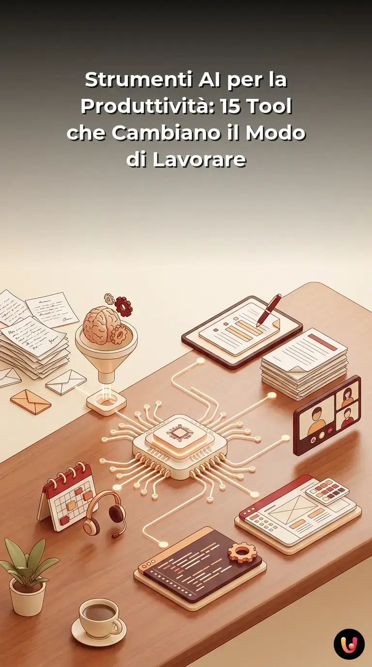 Infografica sui migliori 15 strumenti di intelligenza artificiale per la produttivit&agrave; aziendale.