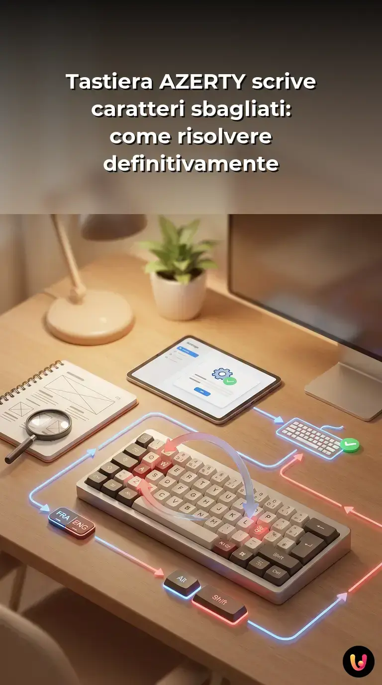 Guida pratica per risolvere il problema della tastiera AZERTY che digita caratteri sbagliati.