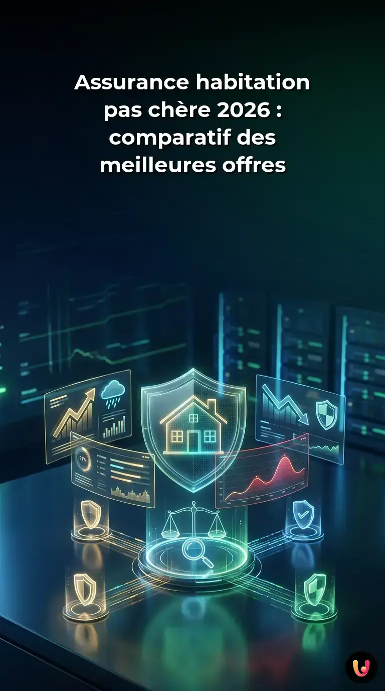 Interface d'un comparateur en ligne pour trouver une assurance habitation &eacute;conomique en 2026.