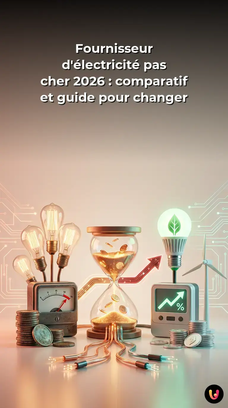 Infographie d&eacute;taillant comment choisir un fournisseur d'&eacute;lectricit&eacute; &eacute;conomique en 2026.