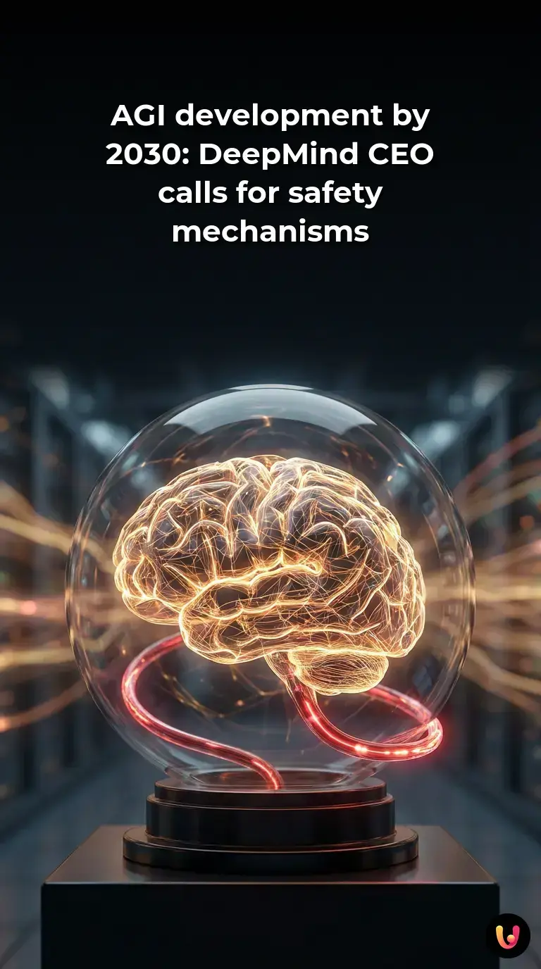 Futuristic digital brain representing Artificial General Intelligence and AI safety concepts.