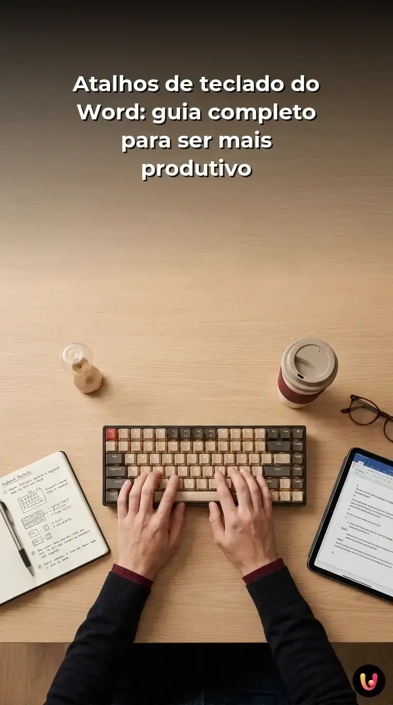 Guia de comandos e atalhos de teclado do Microsoft Word para edi&ccedil;&atilde;o r&aacute;pida e eficiente de textos.