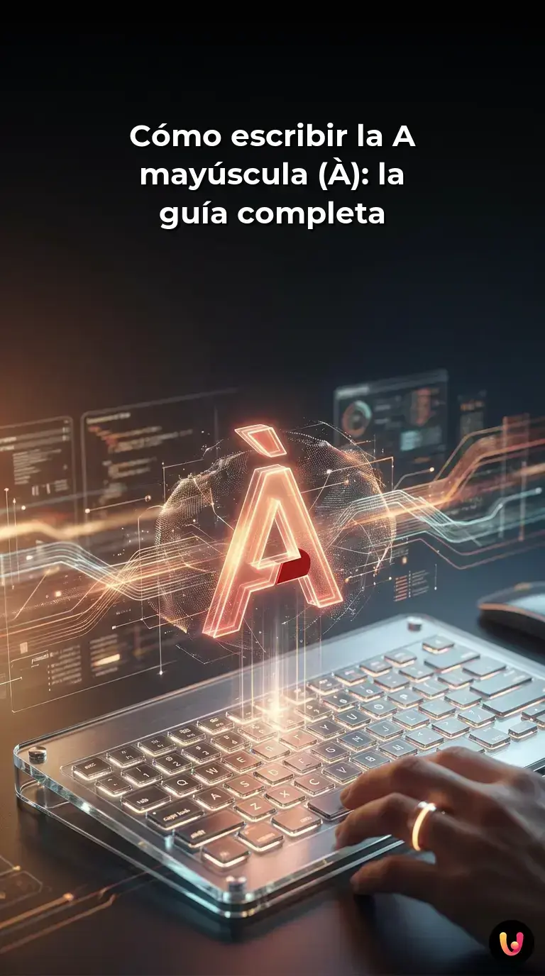 Teclado de ordenador destacando la combinaci&oacute;n de teclas para escribir la letra &Agrave; may&uacute;scula.