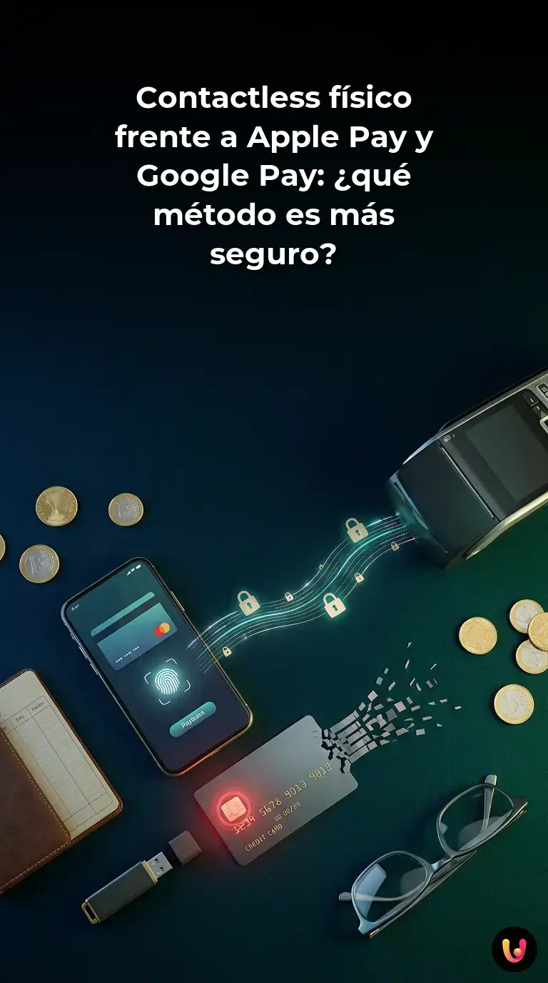 Comparaci&oacute;n de seguridad entre una tarjeta de cr&eacute;dito f&iacute;sica y un smartphone usando Apple Pay.