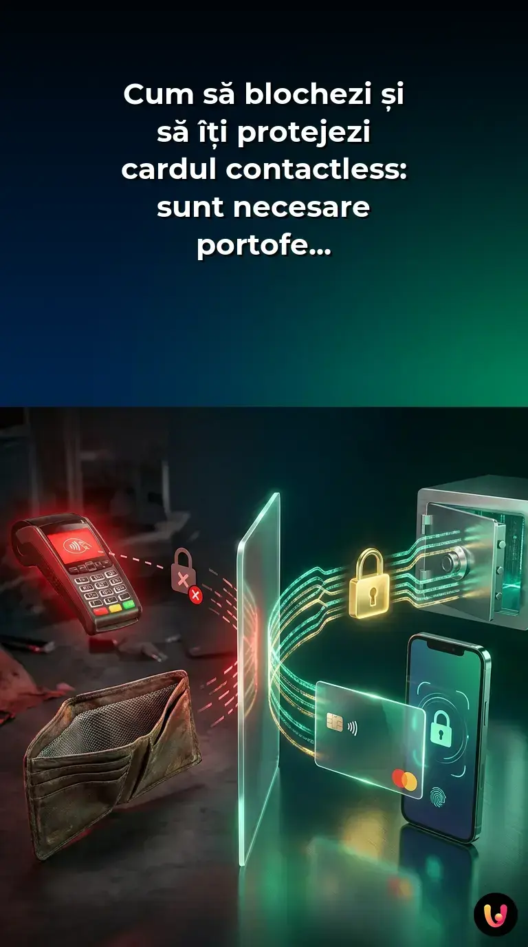 Un card bancar contactless apropiat de un terminal POS pentru a explica securitatea plăților.