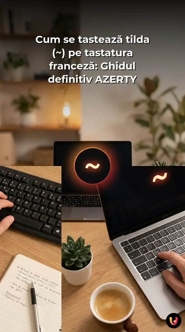 Ghid pas cu pas pentru tastarea simbolului tildă pe o tastatură franceză AZERTY.