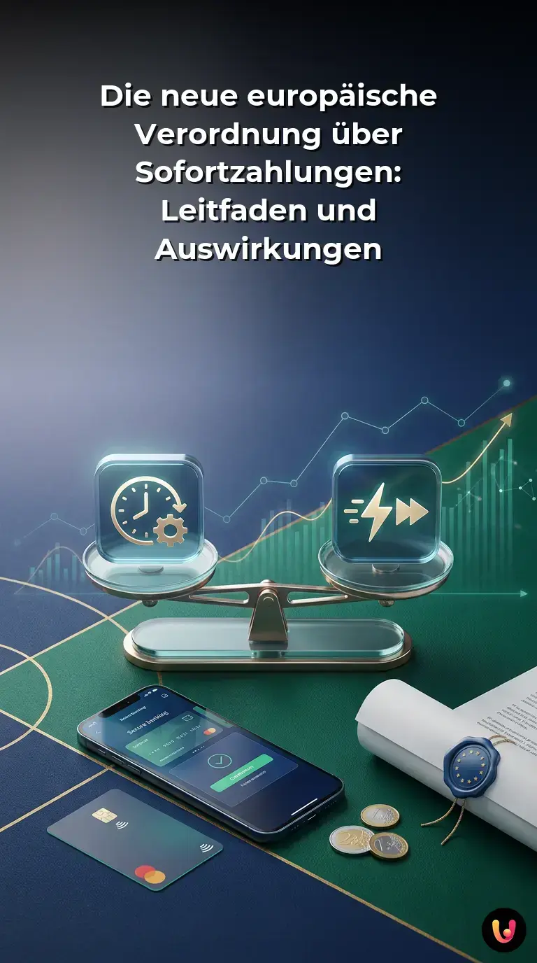 Ein digitaler Taschenrechner zeigt die Ersparnisse bei europ&auml;ischen Echtzeit&uuml;berweisungen.