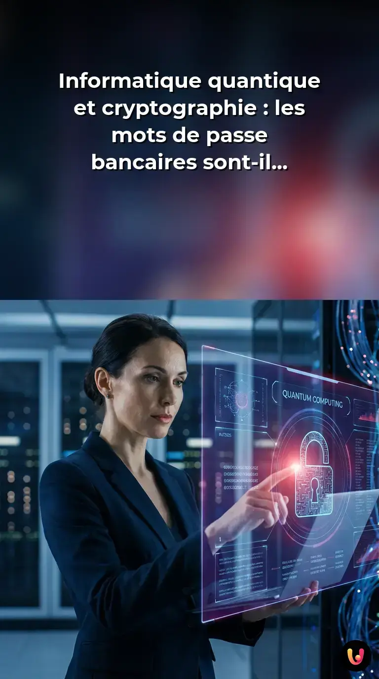 Processeur quantique lumineux brisant un cadenas num&eacute;rique repr&eacute;sentant la s&eacute;curit&eacute; bancaire.