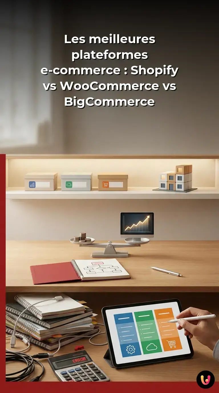 Comparatif des co&ucirc;ts entre Shopify, WooCommerce et BigCommerce pour cr&eacute;er une boutique en ligne.