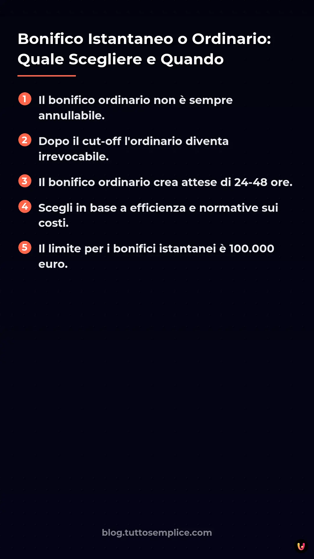 List: Bonifico Istantaneo o Ordinario: Quale Scegliere e Quando