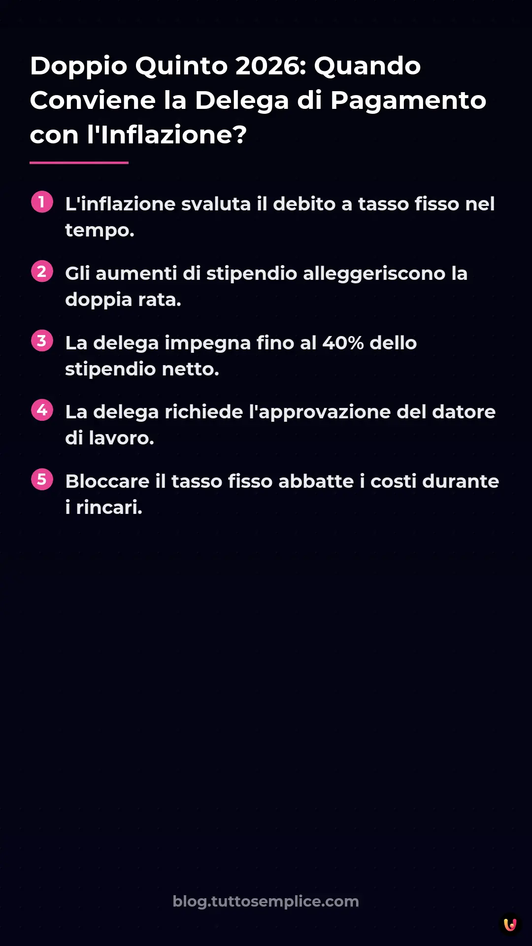 List: Doppio Quinto 2026: Quando Conviene la Delega di Pagamento con l'Inflazione?