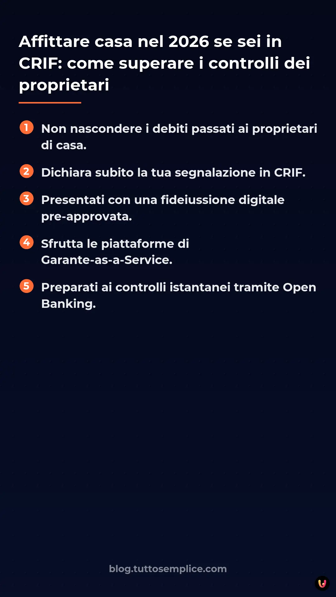 List: Affittare casa nel 2026 se sei in CRIF: come superare i controlli dei proprietari