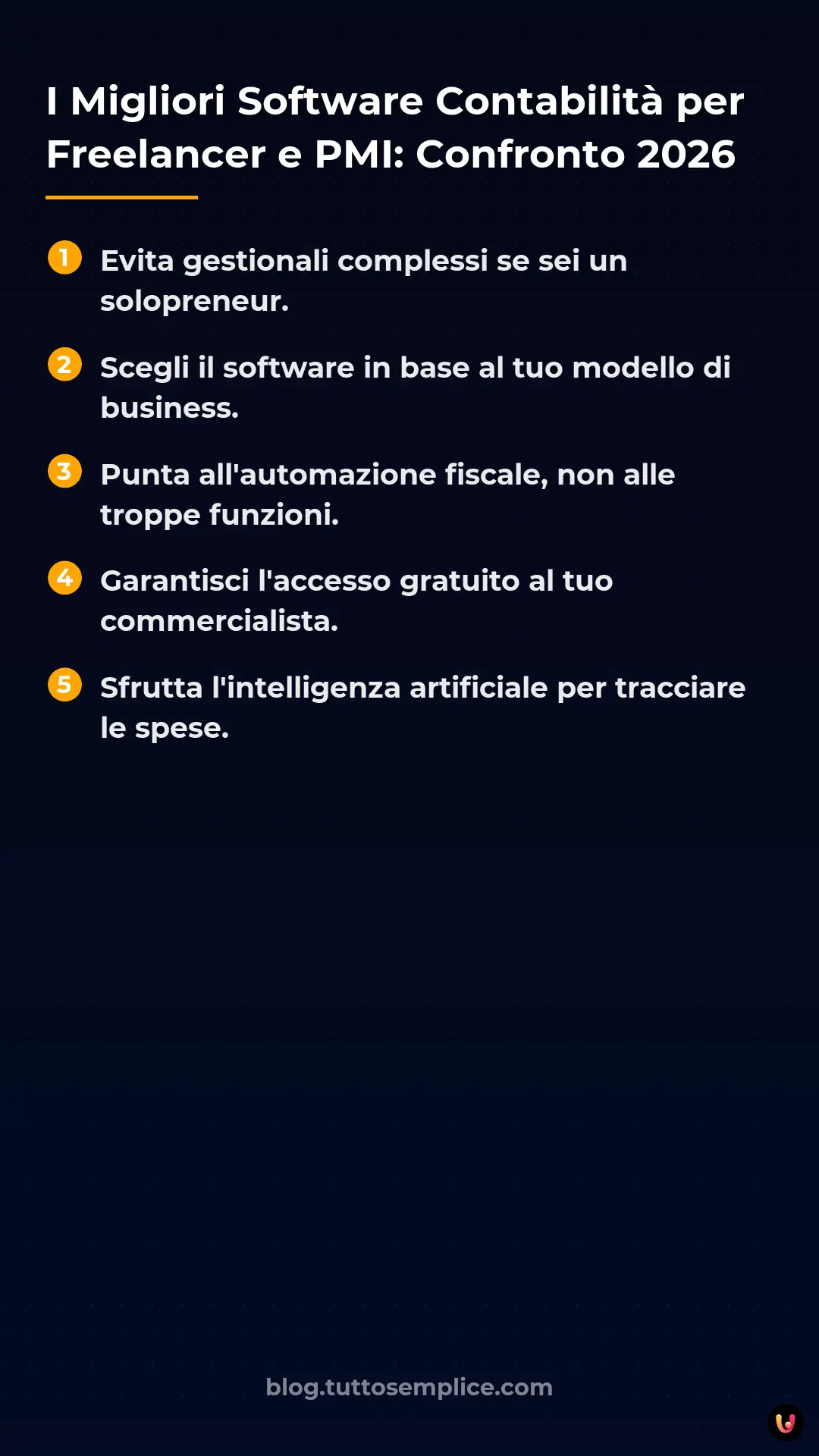 List: I Migliori Software Contabilit&agrave; per Freelancer e PMI: Confronto 2026