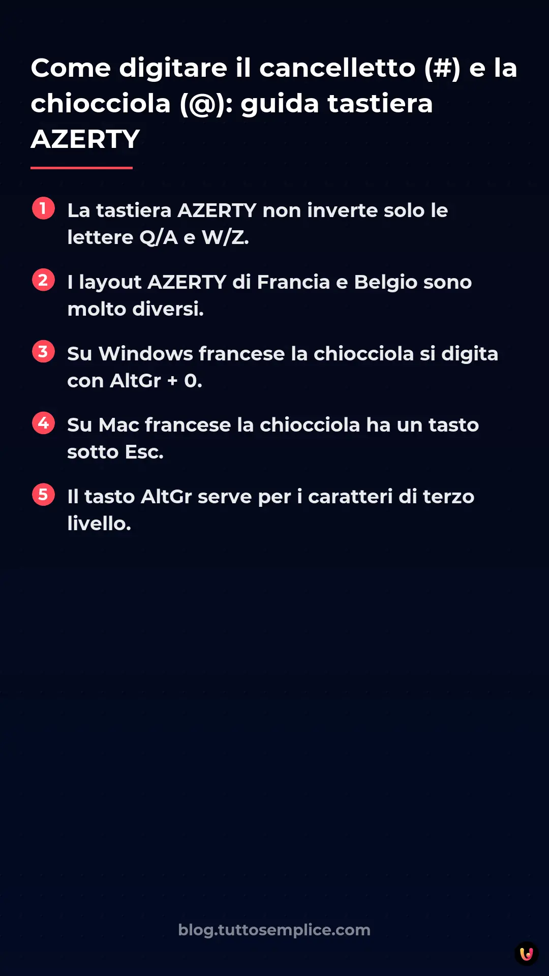 List: Come digitare il cancelletto (#) e la chiocciola (@): guida tastiera AZERTY