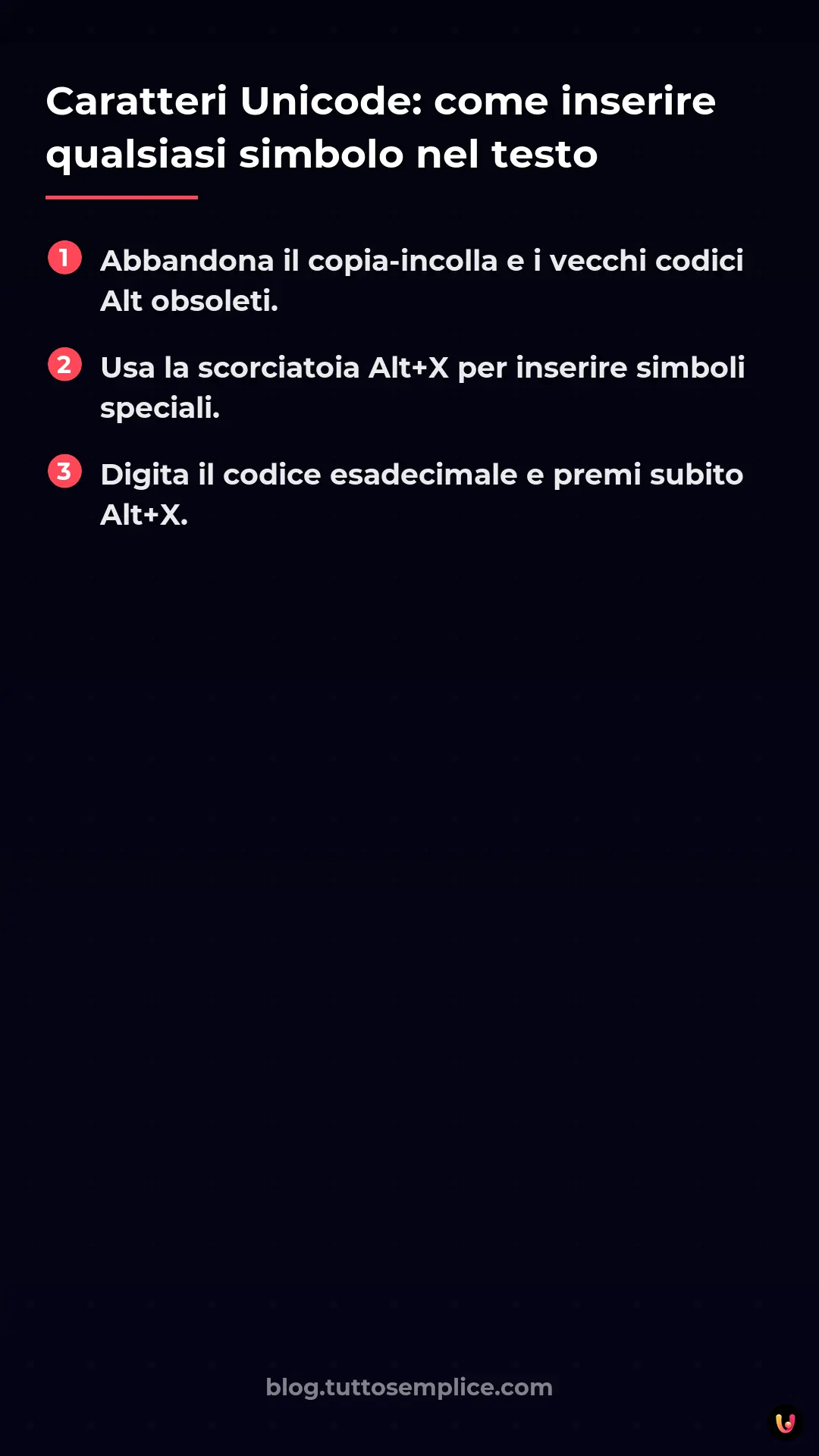 List: Caratteri Unicode: come inserire qualsiasi simbolo nel testo