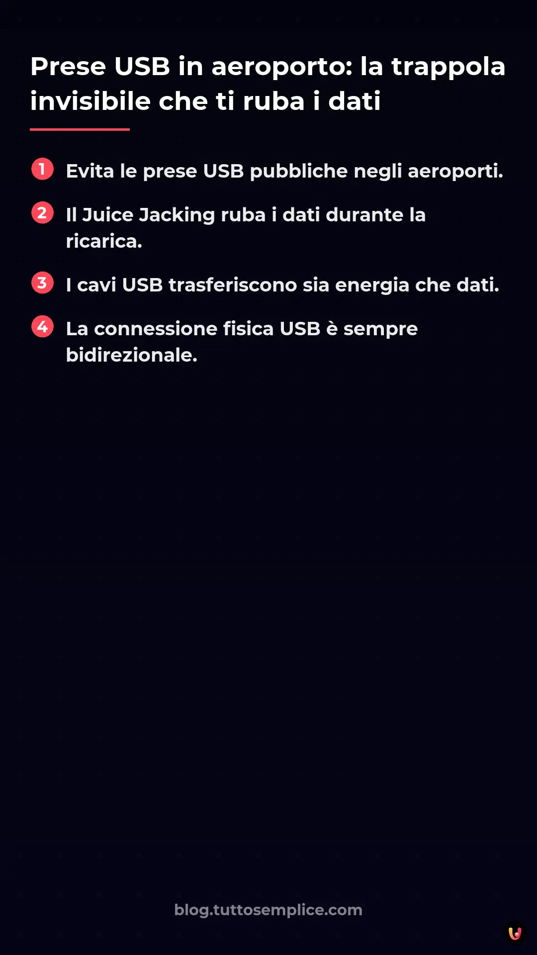 List: Prese USB in aeroporto: la trappola invisibile che ti ruba i dati