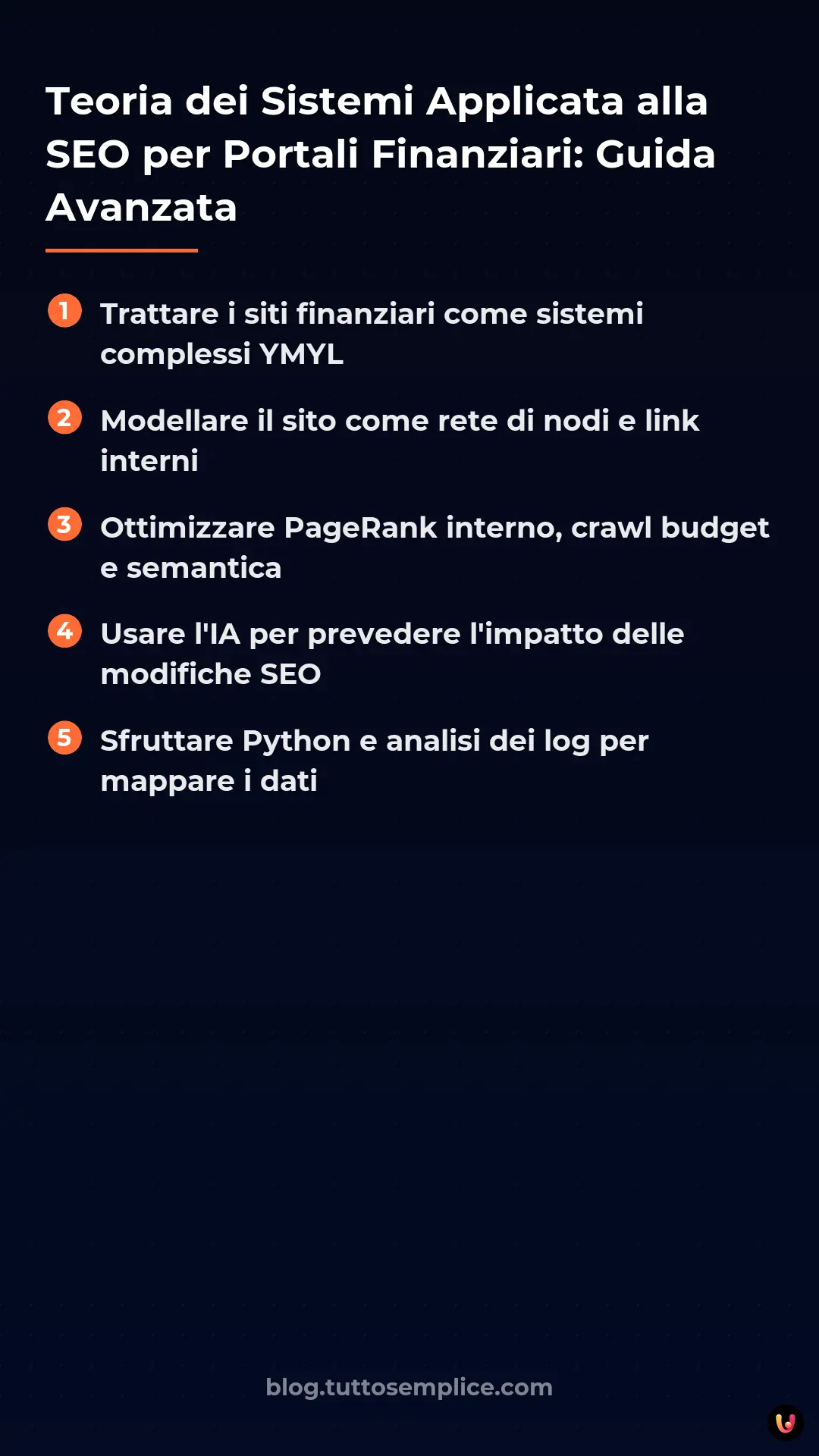 List: Teoria dei Sistemi Applicata alla SEO per Portali Finanziari: Guida Avanzata
