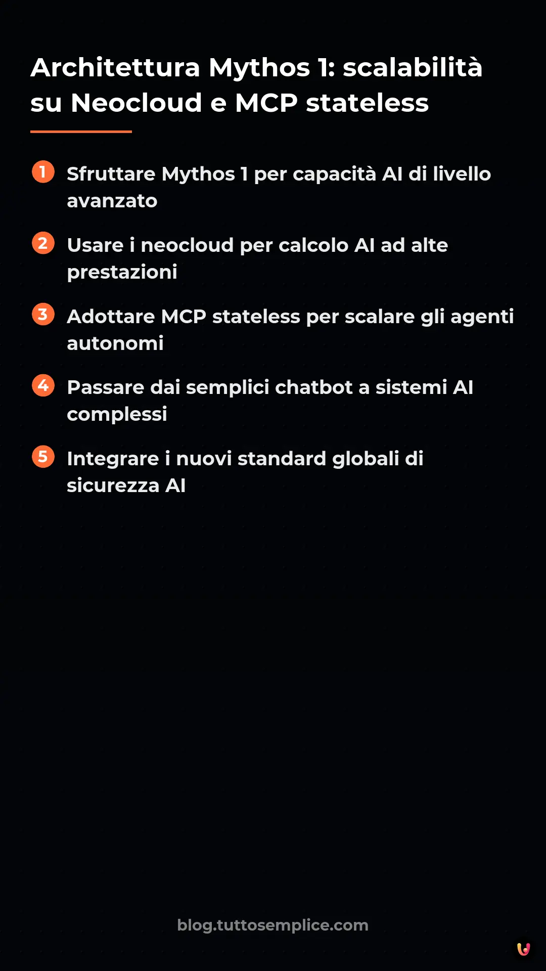 List: Architettura Mythos 1: scalabilità su Neocloud e MCP stateless