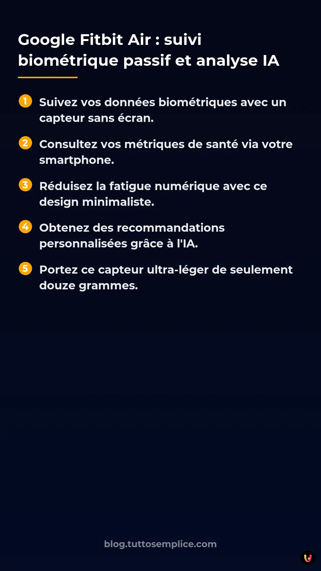 List: Google Fitbit Air : suivi biom&eacute;trique passif et analyse IA