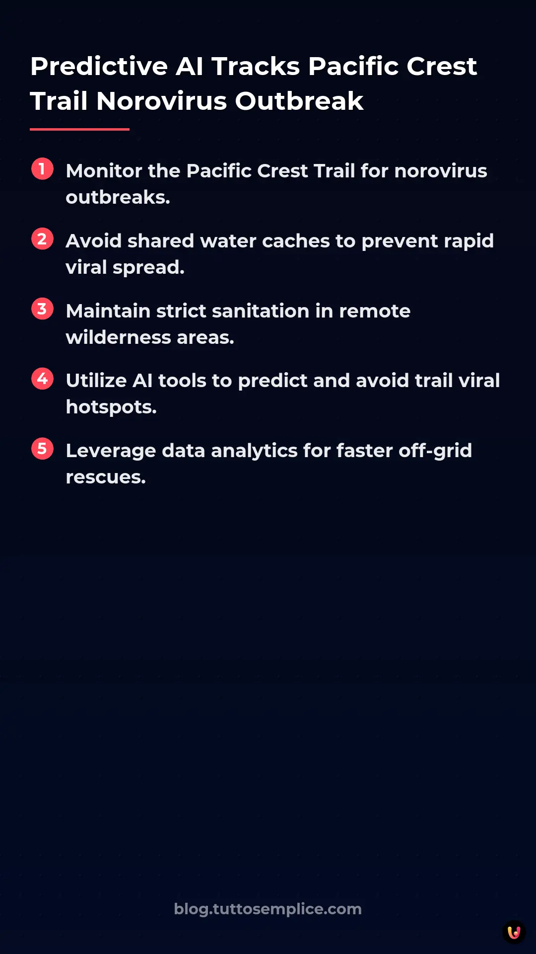 List: Predictive AI Tracks Pacific Crest Trail Norovirus Outbreak