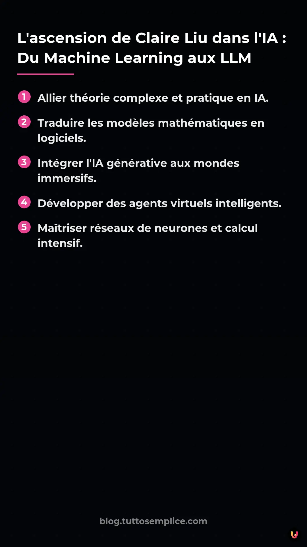 List: L'ascension de Claire Liu dans l'IA : Du Machine Learning aux LLM
