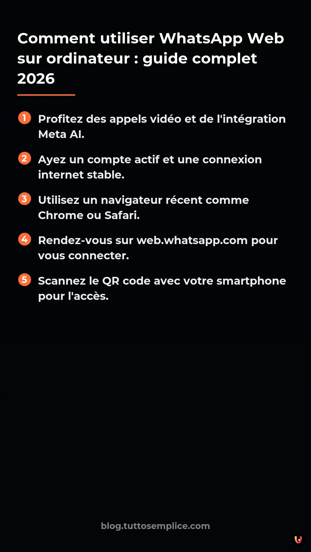 List: Comment utiliser WhatsApp Web sur ordinateur : guide complet 2026