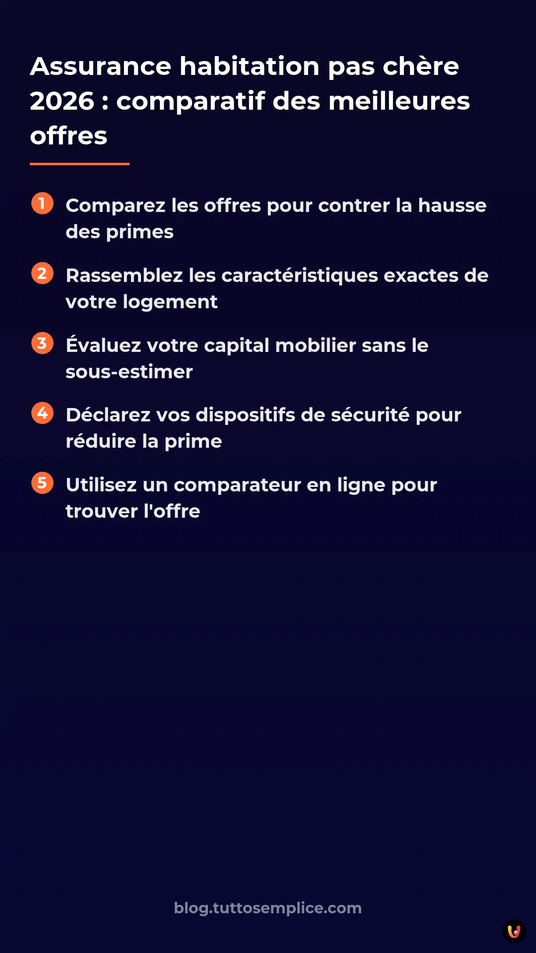 List: Assurance habitation pas ch&egrave;re 2026 : comparatif des meilleures offres
