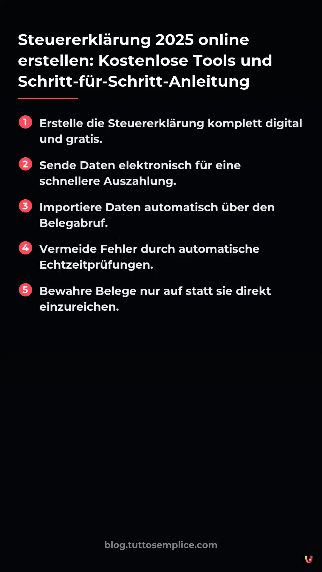 List: Steuererkl&auml;rung 2025 online erstellen: Kostenlose Tools und Schritt-f&uuml;r-Schritt-Anleitung