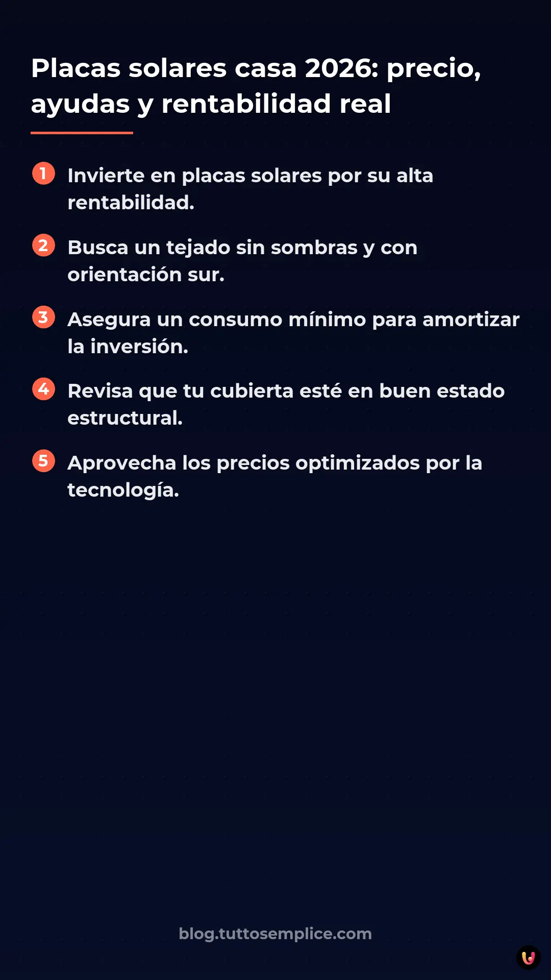 List: Placas solares casa 2026: precio, ayudas y rentabilidad real