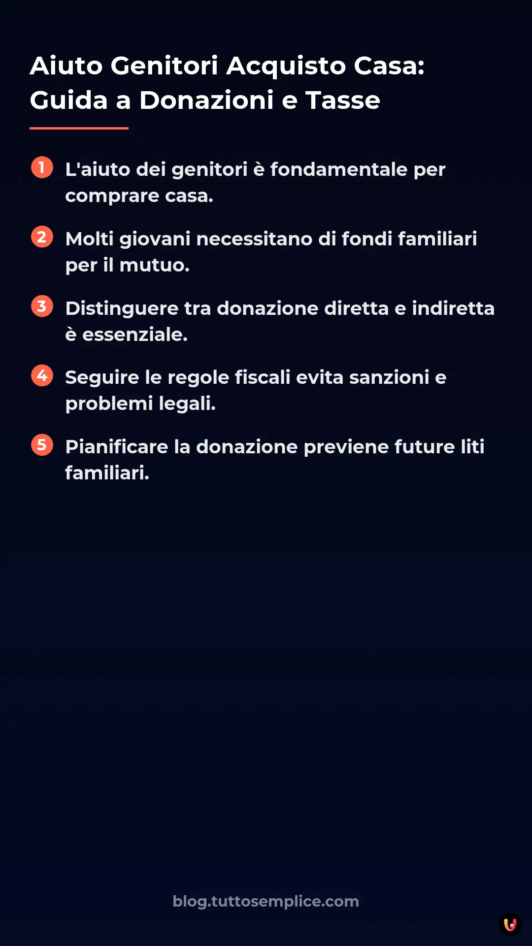List: Aiuto Genitori Acquisto Casa: Guida a Donazioni e Tasse