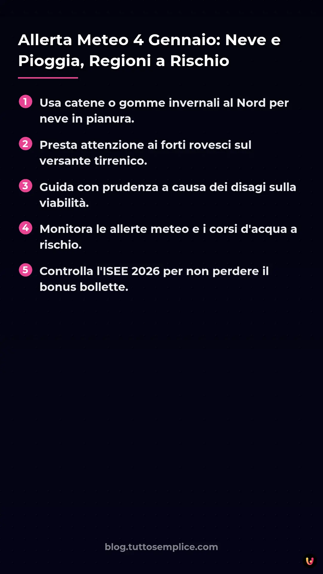 List: Allerta Meteo 4 Gennaio: Neve e Pioggia, Regioni a Rischio