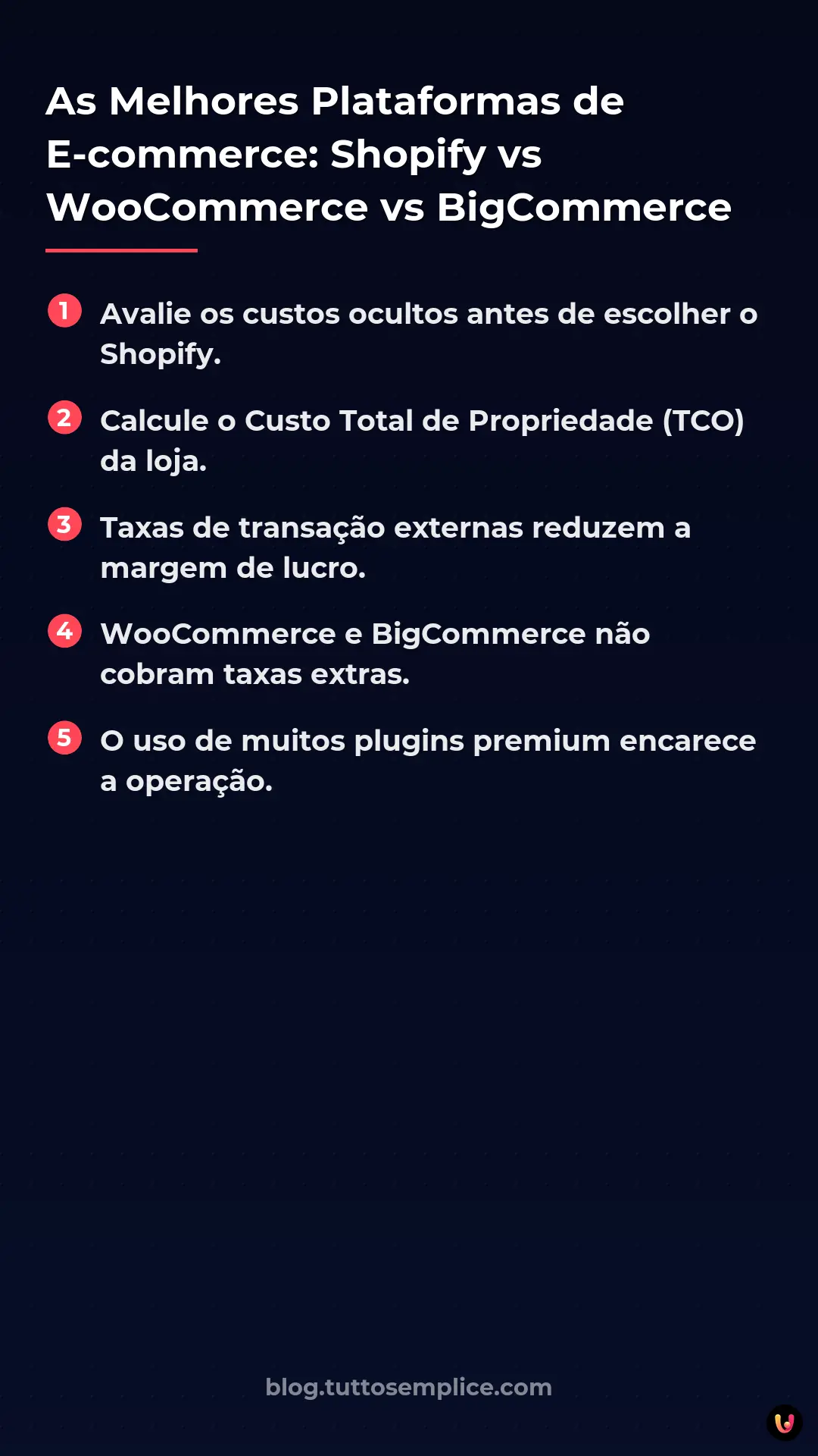List: As Melhores Plataformas de E-commerce: Shopify vs WooCommerce vs BigCommerce