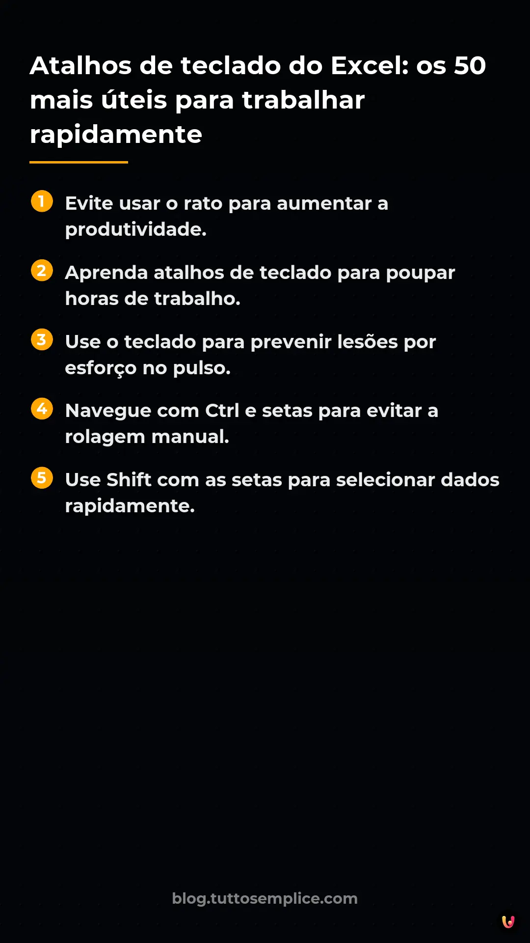 List: Atalhos de teclado do Excel: os 50 mais &uacute;teis para trabalhar rapidamente