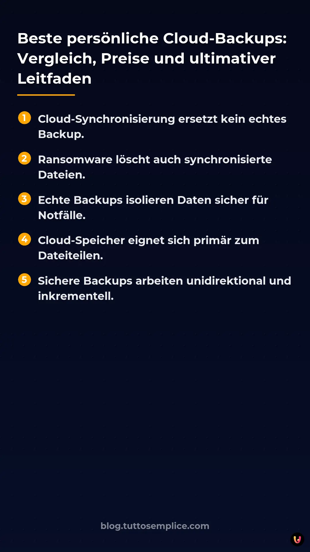 List: Beste pers&ouml;nliche Cloud-Backups: Vergleich, Preise und ultimativer Leitfaden