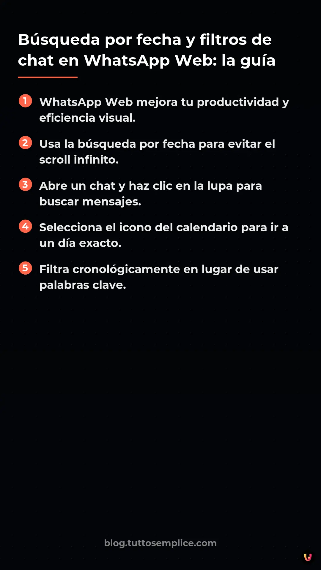 List: B&uacute;squeda por fecha y filtros de chat en WhatsApp Web: la gu&iacute;a