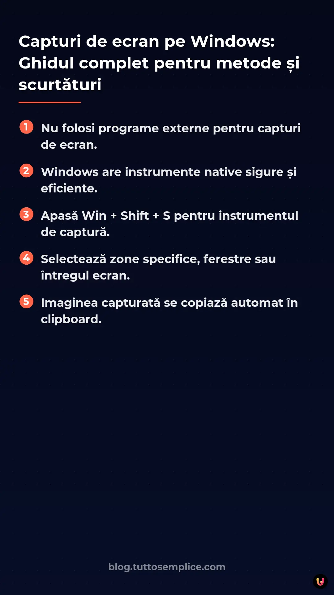 List: Capturi de ecran pe Windows: Ghidul complet pentru metode și scurtături