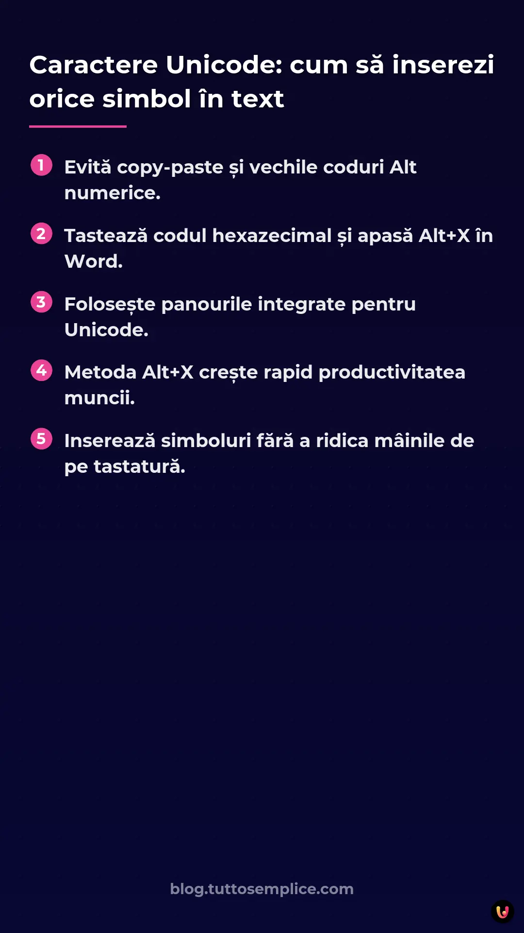 List: Caractere Unicode: cum să inserezi orice simbol &icirc;n text