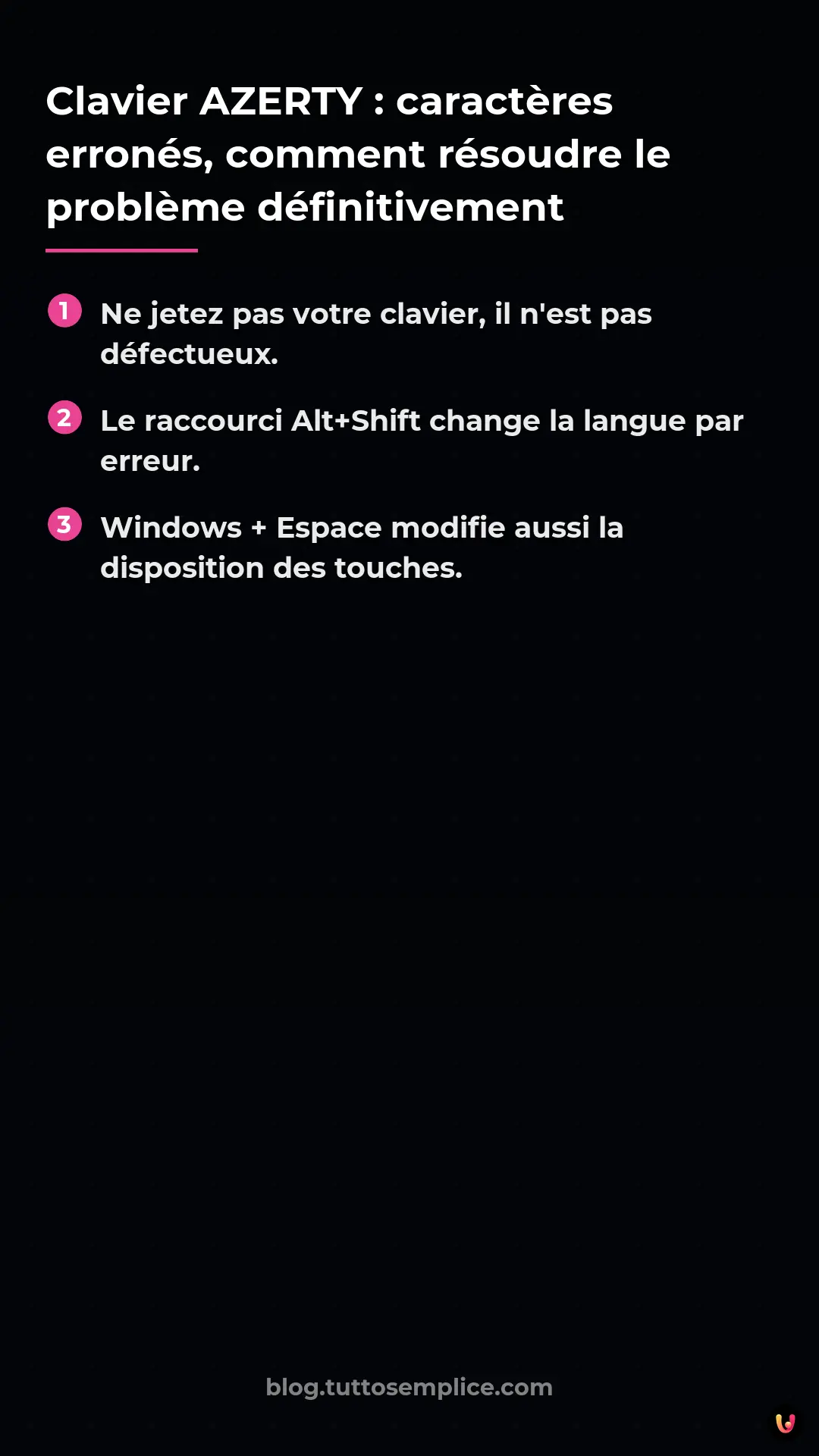 List: Clavier AZERTY : caract&egrave;res erron&eacute;s, comment r&eacute;soudre le probl&egrave;me d&eacute;finitivement
