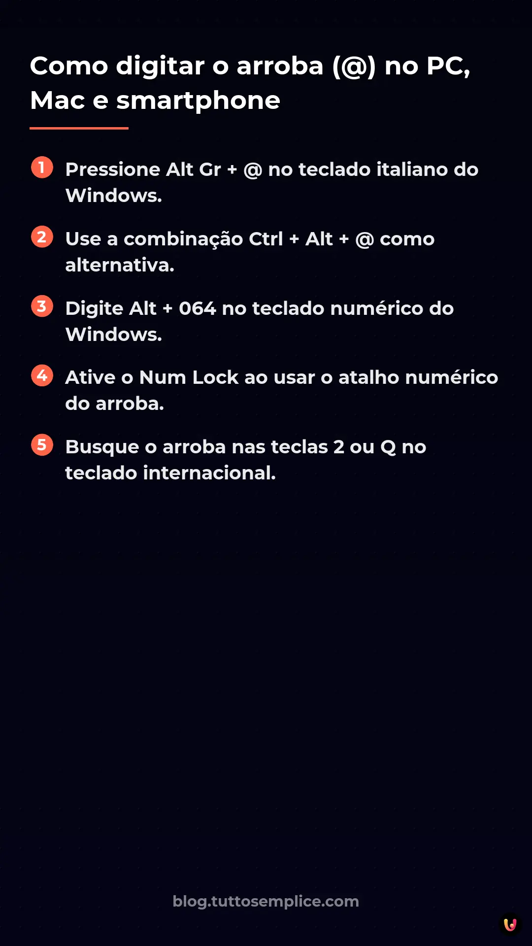 List: Como digitar o arroba (@) no PC, Mac e smartphone