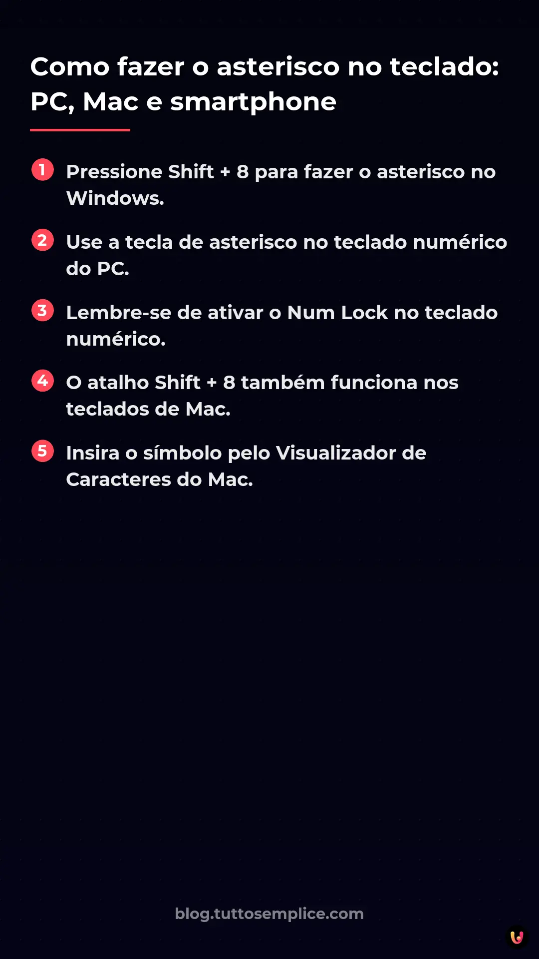 List: Como fazer o asterisco no teclado: PC, Mac e smartphone