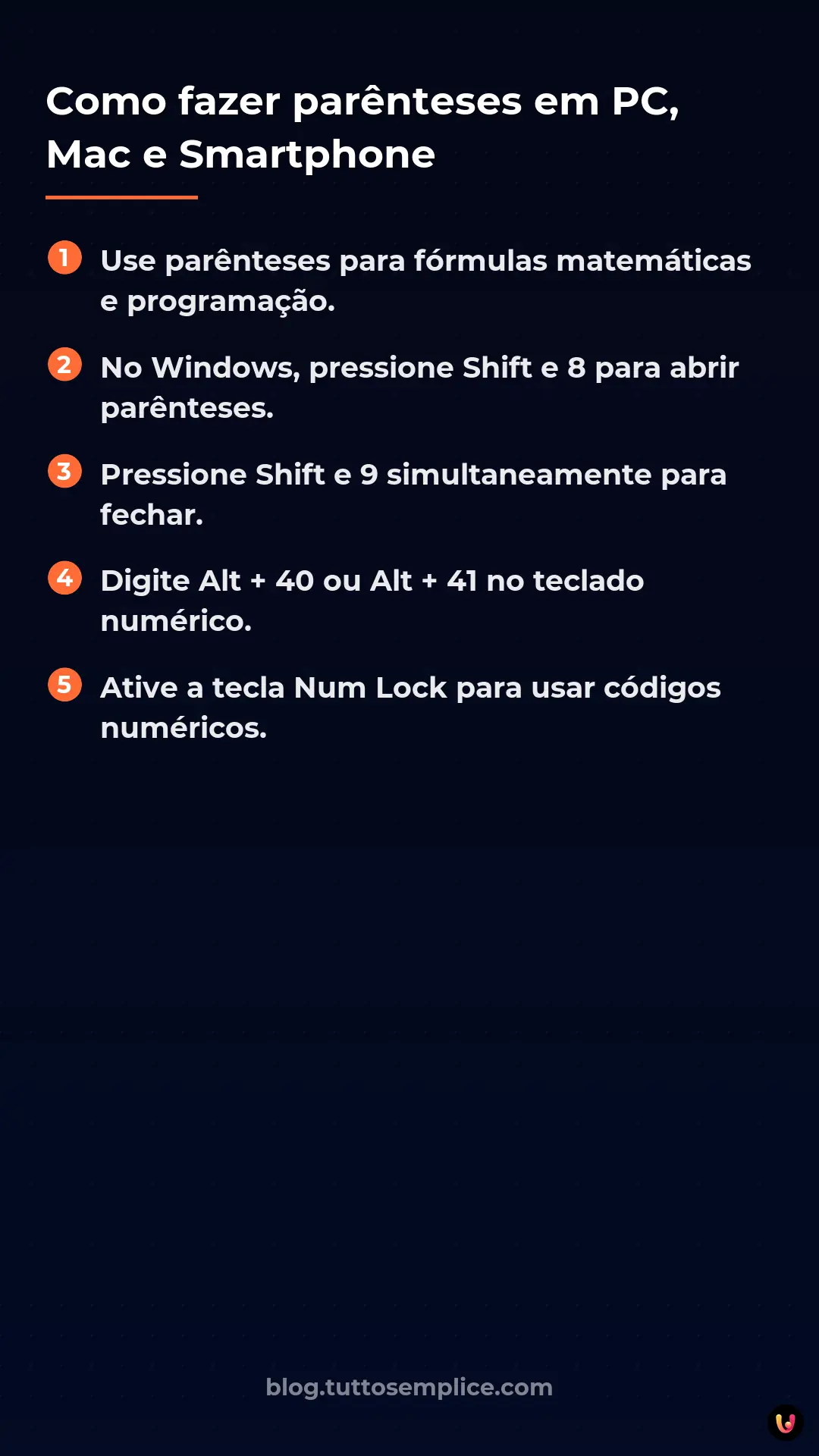 List: Como fazer par&ecirc;nteses em PC, Mac e Smartphone